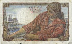 20 Francs PÊCHEUR FRANCE  1942 F.13.01 TTB