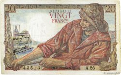 20 Francs PÊCHEUR FRANCE  1942 F.13.02 pr.TTB