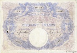 50 Francs BLEU ET ROSE FRANCE  1915 F.14.28 B+