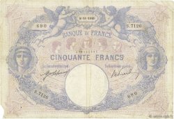 50 Francs BLEU ET ROSE FRANCE  1916 F.14.29 B