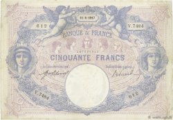 50 Francs BLEU ET ROSE FRANCE  1917 F.14.30 TB