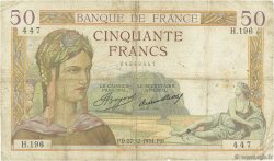 50 Francs CÉRÈS FRANCE  1934 F.17.02 B+