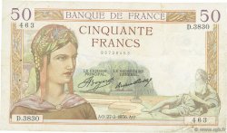 50 Francs CÉRÈS FRANCIA  1936 F.17.22 BC+