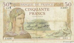 50 Francs CÉRÈS FRANCE  1936 F.17.25 TB