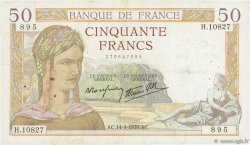 50 Francs CÉRÈS modifié FRANCE  1939 F.18.30