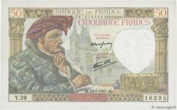 50 Francs JACQUES CŒUR FRANCE  1941 F.19.05 SUP+