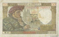50 Francs JACQUES CŒUR FRANCE  1941 F.19.06 F