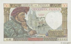 50 Francs JACQUES CŒUR FRANCE  1941 F.19.07 SUP