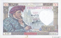 50 Francs JACQUES CŒUR FRANCE  1941 F.19.09 XF-