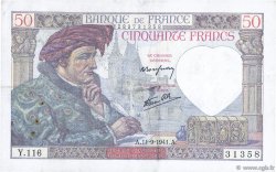 50 Francs JACQUES CŒUR FRANCIA  1941 F.19.14 MBC