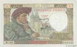50 Francs JACQUES CŒUR FRANCE  1941 F.19.16 SUP