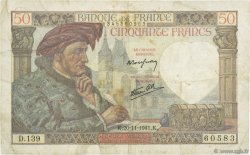 50 Francs JACQUES CŒUR FRANCE  1941 F.19.16 TB
