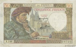 50 Francs JACQUES CŒUR FRANCE  1941 F.19.17 TB+