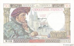 50 Francs JACQUES CŒUR FRANCE  1942 F.19.18 TTB