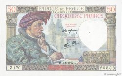 50 Francs JACQUES CŒUR FRANCE  1942 F.19.20 TTB+