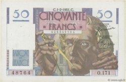 50 Francs LE VERRIER FRANCE  1951 F.20.17 TTB+