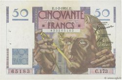 50 Francs LE VERRIER FRANKREICH  1951 F.20.17