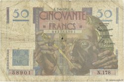 50 Francs LE VERRIER FRANCE  1951 F.20.18 B