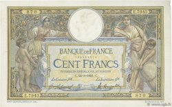 100 Francs LUC OLIVIER MERSON sans LOM FRANCIA  1921 F.23.14 MBC