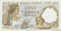100 Francs SULLY FRANCE  1940 F.26.39 TTB+