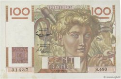 100 Francs JEUNE PAYSAN FRANCE  1952 F.28.34 AU