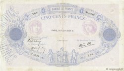 500 Francs BLEU ET ROSE modifié FRANCE  1938 F.31.14 TB