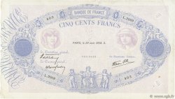 500 Francs BLEU ET ROSE modifié FRANCE  1938 F.31.16 TB+