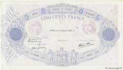 500 Francs BLEU ET ROSE modifié FRANCE  1939 F.31.23 TB+