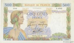 500 Francs LA PAIX FRANCE  1941 F.32.24 pr.SUP