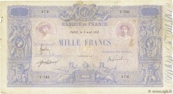 1000 Francs BLEU ET ROSE FRANCE  1912 F.36.26 pr.TB