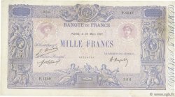 1000 Francs BLEU ET ROSE FRANCE  1921 F.36.37 TB