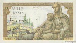 1000 Francs DÉESSE DÉMÉTER FRANCE  1943 F.40.18 XF