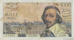 1000 Francs RICHELIEU FRANCE  1956 F.42.18