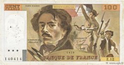 100 Francs DELACROIX modifié FRANCE  1979 F.69.02c TB