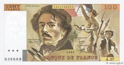 100 Francs DELACROIX modifié FRANCE  1980 F.69.04a XF-