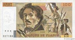 100 Francs DELACROIX modifié FRANCE  1980 F.69.04a TTB