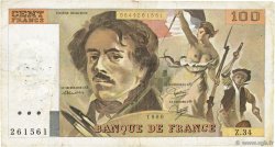 100 Francs DELACROIX modifié FRANCE  1980 F.69.04a pr.TB