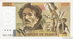 100 Francs DELACROIX modifié FRANCE  1980 F.69.04a TB à TTB