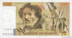 100 Francs DELACROIX modifié FRANCE  1981 F.69.05 TTB