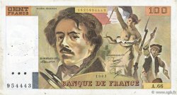 100 Francs DELACROIX modifié FRANCE  1983 F.69.07 TB+
