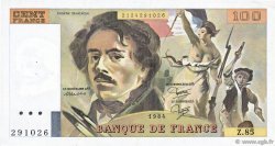 100 Francs DELACROIX modifié FRANCE  1984 F.69.08a TTB+