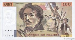 100 Francs DELACROIX imprimé en continu FRANCE  1993 F.69bis.05 TTB