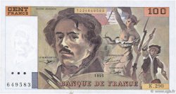 100 Francs DELACROIX 442-1 & 442-2 FRANCE  1995 F.69ter.02c TTB+