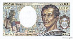 200 Francs MONTESQUIEU FRANKREICH  1981 F.70.01 ST