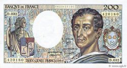 200 Francs MONTESQUIEU FRANCE  1985 F.70.05 VF