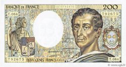 200 Francs MONTESQUIEU FRANCE  1989 F.70.09 pr.SUP