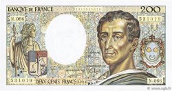 200 Francs MONTESQUIEU FRANCE  1989 F.70.09 SPL