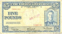 5 Pounds BAHAMAS  1936 P.12b B+