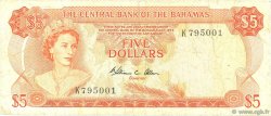 5 Dollars BAHAMAS  1974 P.37b TB+