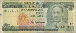 5 Dollars BARBADE  1975 P.32a TB